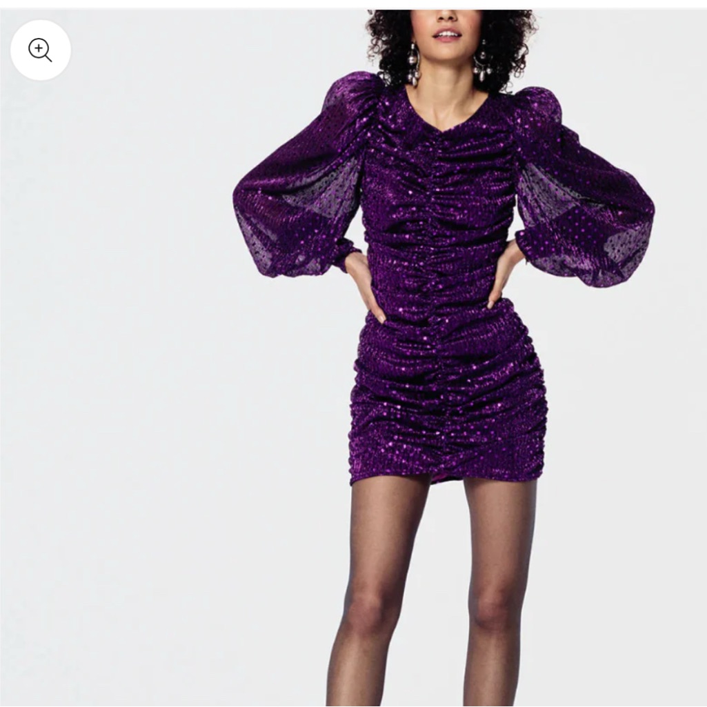 Elegant Purple Ruched Dress